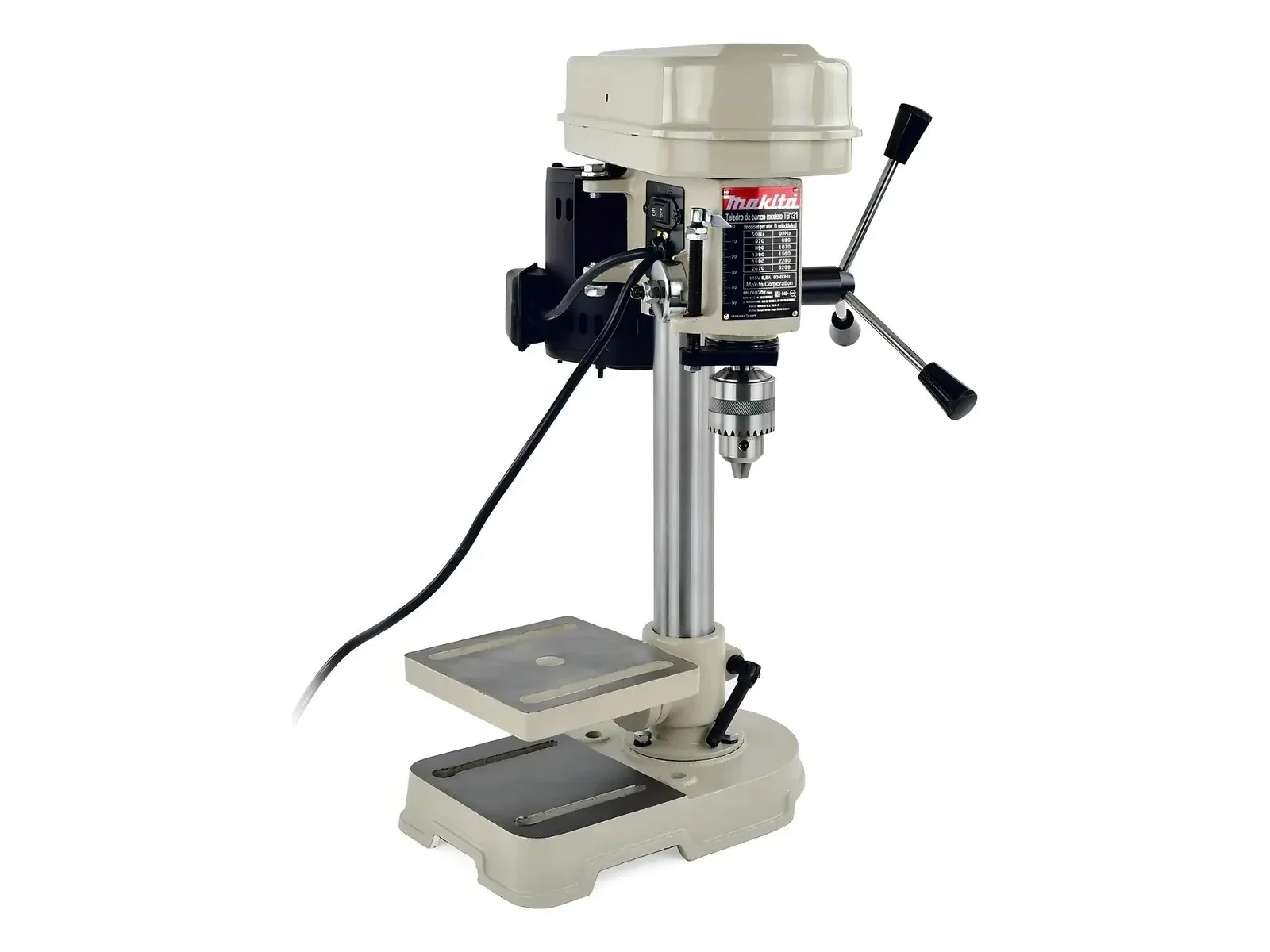 Taladro Makita Pedestal De Banco 1/3 Hp Tb131 5 Velocidades Color Beige