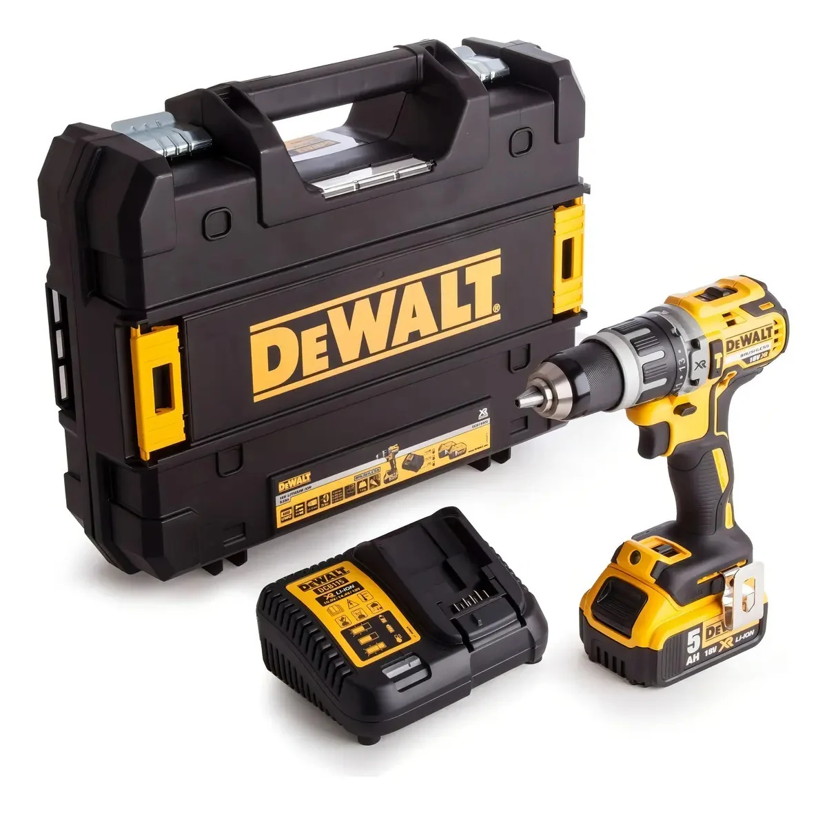 Foto 2 de Taladro Percutor Inalambrico Dewalt Bateria 5ah Dcd796p1 Frecuencia 30 Color Amarillo