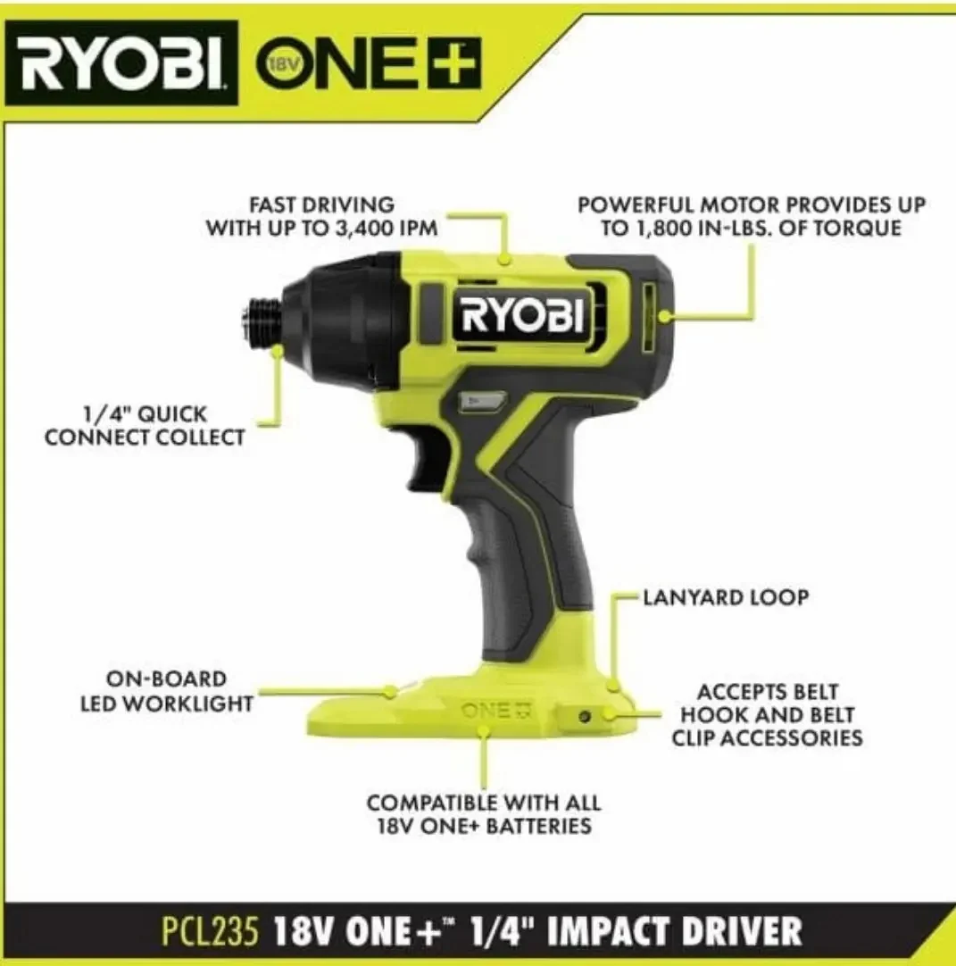 Foto 2 de Ryobi Pcl1200k2 Kit Taladro 1/2 Y Atornillador 1/4 2 Bat